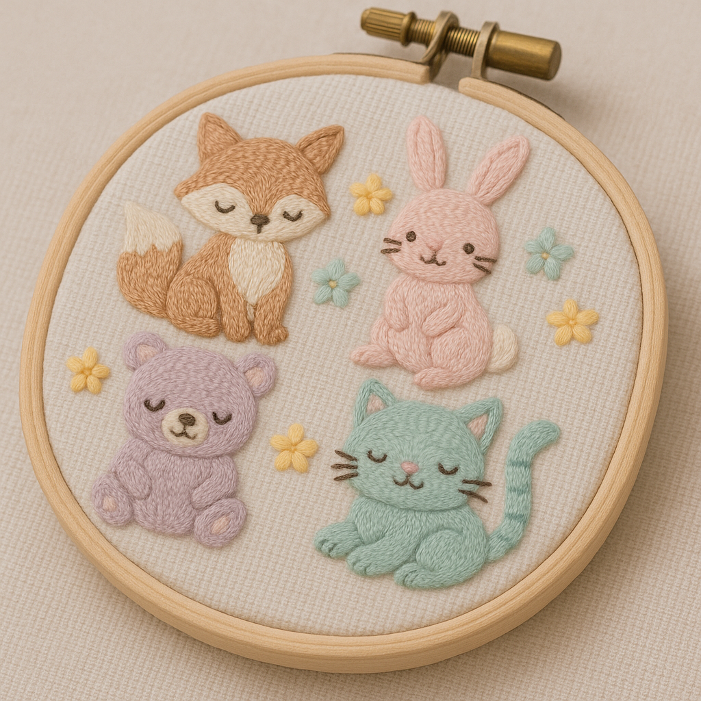 Cozy critters in pastel threads